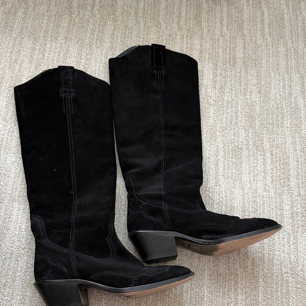 All Saints Black Suede Women's Boots